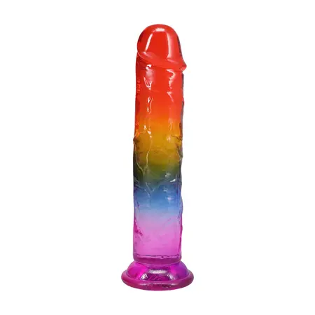 Doc Johnson Crystal Jellies Arcoiris fleksibilni model od 21.6 cm u duginim bojama