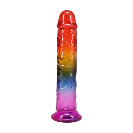 Doc Johnson Crystal Jellies Arcoiris fleksibilni model od 21.6 cm u duginim bojama