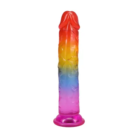 Doc Johnson Crystal Jellies Rainbow Model 7 sa savitljivom površinom dužine 17.8 cm