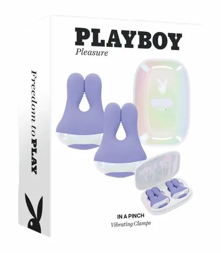 PLAYBOY Pleasure In A Pinch vibrirajuće silikonske štipaljke sa podešavanjem roze