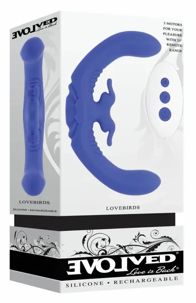 Evolved Lovebirds dvostrani fleksibilni silikonski stimulator, roze, USB