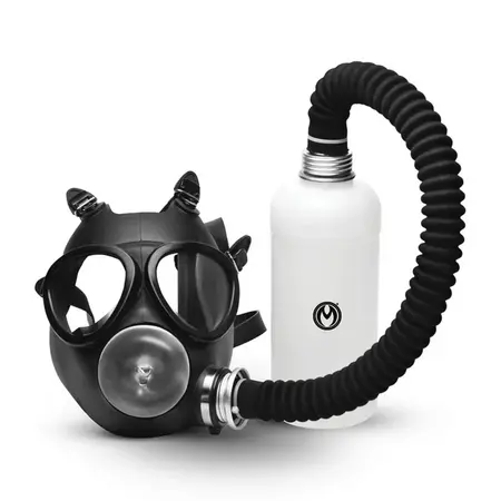 Overload Gas Mask Intimate System Kit Black - Adjustable Silicone, 1L Bottle