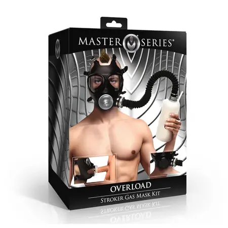 Overload Gas Mask Intimate System Kit Black - Adjustable Silicone, 1L Bottle