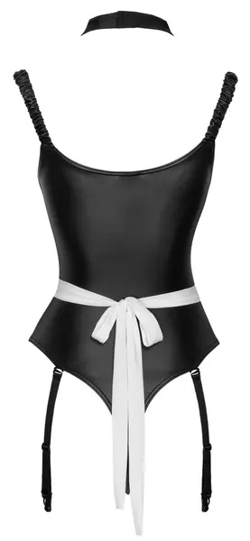 Cottelli Costumes Maid Body M, trodelni rastegljivi komplet, crno beli