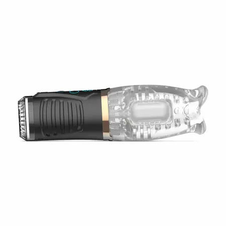 Teazers intimni uređaj sa funkcijom potiskivanja, vibracije i rotacije, crni, USB punjiv