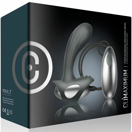 Climaximum Toulz žičani stimulator prostate, 10 modova, crni, 71x118mm