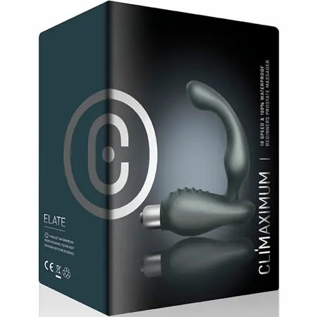 Climaximum Elate Angled Vibrating Prostate Stimulator, 10 Modes, Black