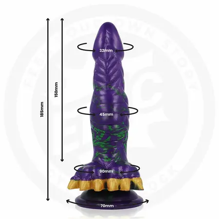 EPIC Crocotta Mystic Aurora silikonski intimni model 18.5cm sa šarenim postoljem