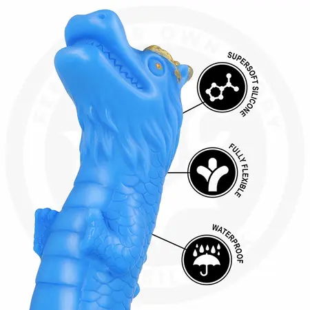 EPIC Naga Nebeski Zmaj Intimni Uređaj Silikon Veliki Plavo-Zlatni 230mm
