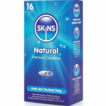Skins Natural Premium kondomi od lateksa 16 komada, ultra tanki sa mirisom vanile