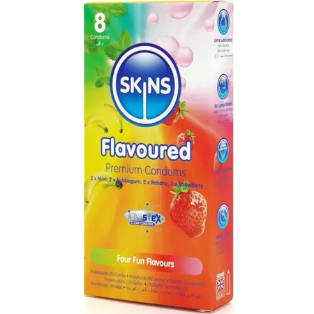 SKINS Multi Flavors Premium 8-Pack - Banana, Bubblegum, Mint, Strawberry
