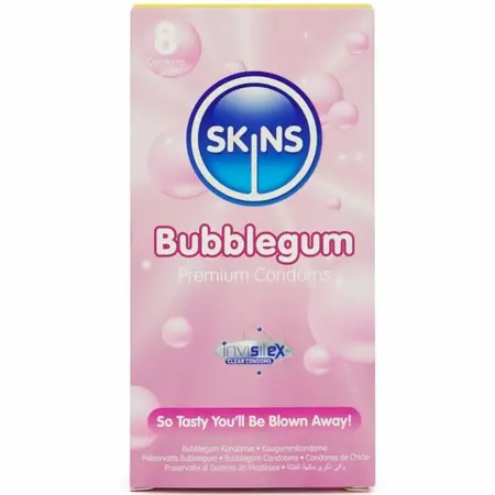 Skins Bubblegum Premium Lateks Kondomi 8kom - Voćna Aroma, Dodatno Podmazani