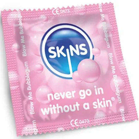 Skins Bubblegum Premium Lateks Kondomi 8kom - Voćna Aroma, Dodatno Podmazani