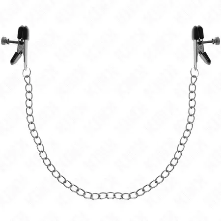 KINK metalne štipaljke za bradavice sa ravnim lancem srebrne podesive 34 cm