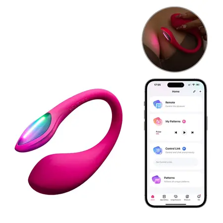 Lovense Lush Mini App-Controlled Vibrating Egg with LED Light Show Pink