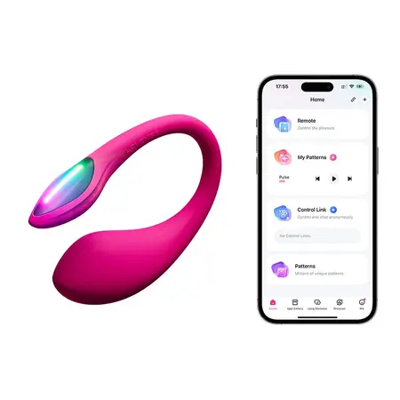 Lovense Lush Mini App-Controlled Vibrating Egg with LED Light Show Pink