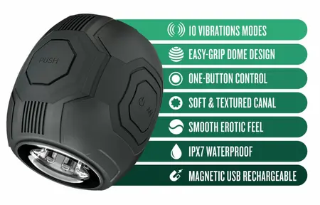 Blush Novelties Dome X automatski vibrirajući masturbator u crnoj boji sa 10 modova vibracije i USB punjenjem