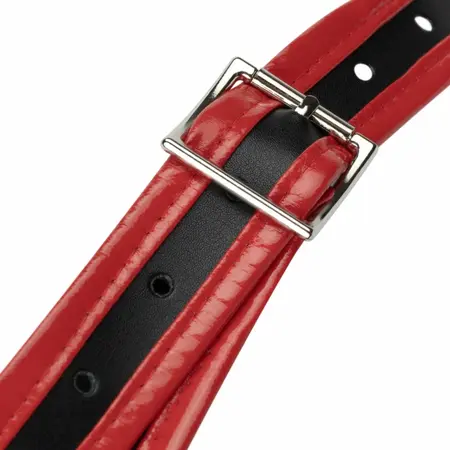 Fetish Collection trostruki pojas podesiv crno crveni 54 do 106cm