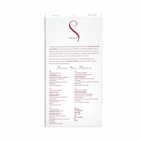 Swan Wand intimni masažer roze boje sa dva motora, vodootporan i punjiv preko USB kabla