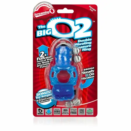 The Screaming O Big O 2 Blue Double Vibrating Ring System