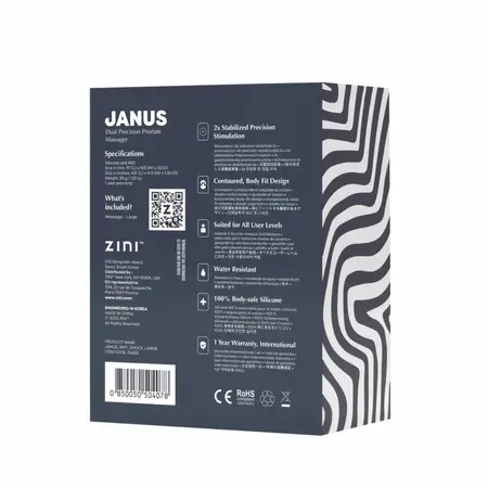 Zini Janus Anti Shock L Black - Advanced Dual-Zone Intimate Device