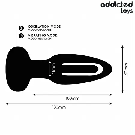 Addicted Toys vibrirajući analni čep sa daljinskim upravljačem i oscilirajućim silikonskim vrhom 130mm