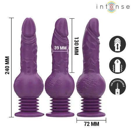 INTENSE Tatum multifunkcionalni vibrator sa gore dole pokretima 24cm ljubičasti