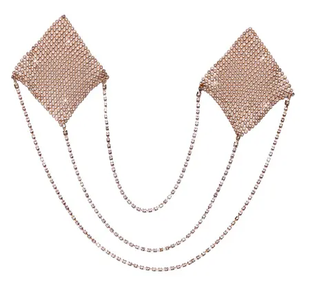 Cottelli Accessoires zlatne četvrtaste nalepnice za bradavice sa lančićima 6.5x6.5cm