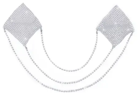 Cottelli Accessoires srebrni ukrasni stikeri za bradavice sa lančićima 6.5cm