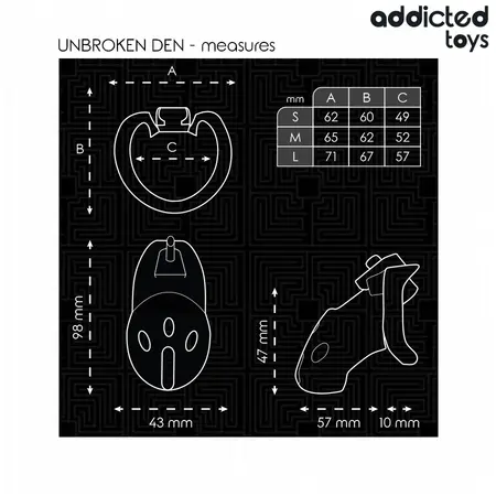 Addicted Toys Locked Unbroken Den kavez za čednost 9.8 cm, podesivi prstenovi