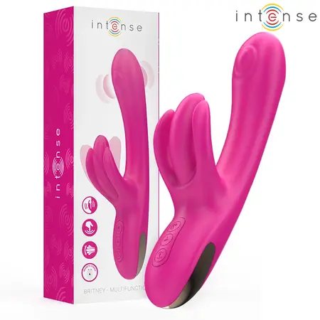 INTENSE Britney vibrator sa 3 motora i dvostrukim delovanjem 23cm roze od medicinskog silikona