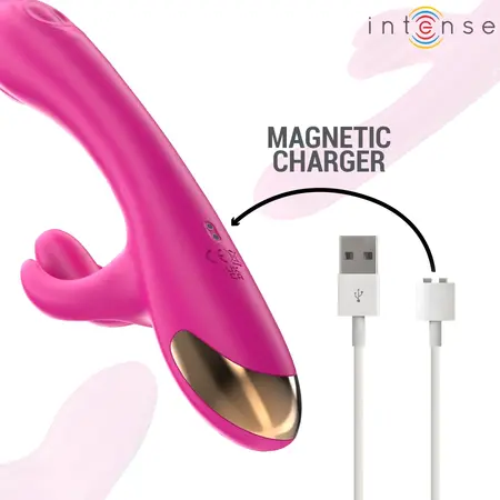 INTENSE Britney vibrator sa 3 motora i dvostrukim delovanjem 23cm roze od medicinskog silikona