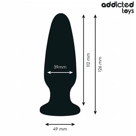 Addicted Toys silikonski plag L sa ukrasnim draguljem 12.6 cm crni
