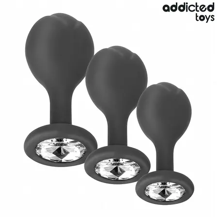 Addicted Toys set silikonskih čepova u 3 veličine sa ukrasnim kristalom na bazi