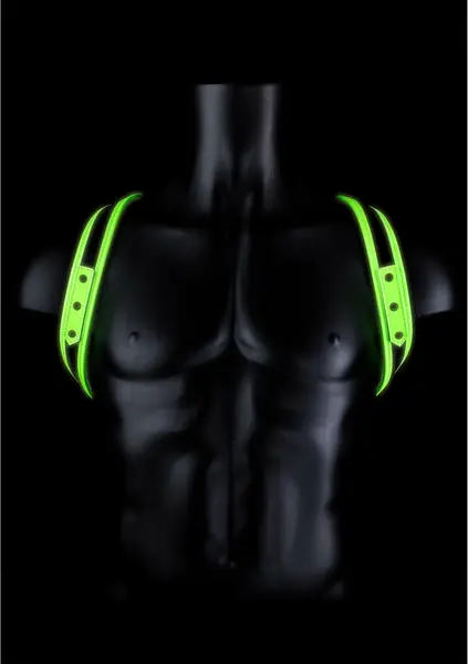 Ouch! Glow in the Dark Adjustable Sling Harness S/M - Luminous Green Accents