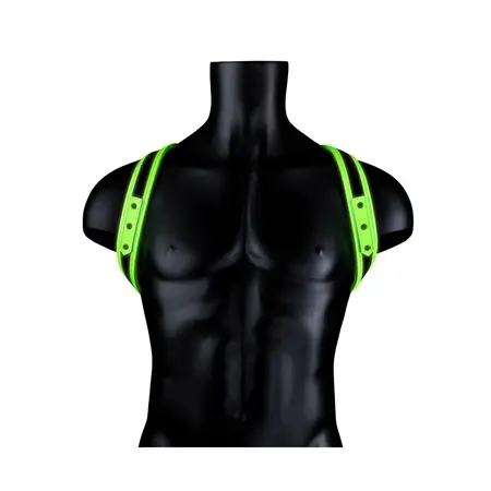 Ouch! Glow in the Dark Adjustable Sling Harness S/M - Luminous Green Accents