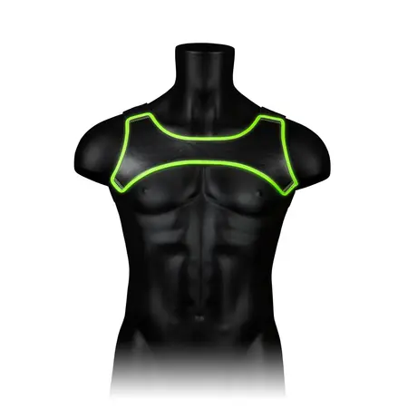Ouch! Neoprenski harness koji svetli u mraku podesivi S/M zeleni
