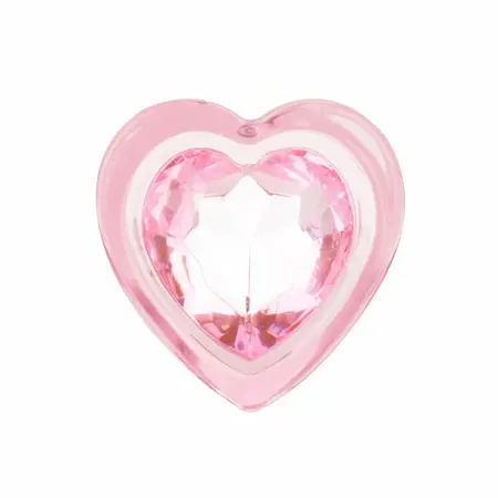Stakleni analni čep sa bazom u obliku srca Anal Collection Medium 8.3 cm roze