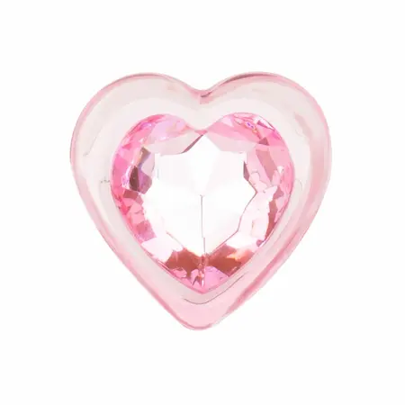 Stakleni analni čep Anal Collection Small Pink 7cm sa bazom u obliku srca