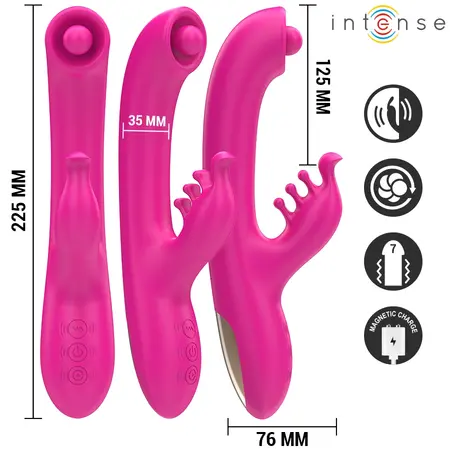 INTENSE Christina Pink vibrator sa dvostrukom stimulacijom 22.5 cm