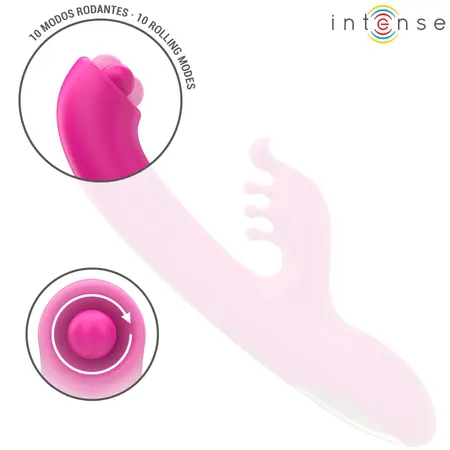 INTENSE Christina Pink vibrator sa dvostrukom stimulacijom 22.5 cm