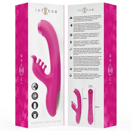 INTENSE Christina Pink vibrator sa dvostrukom stimulacijom 22.5 cm