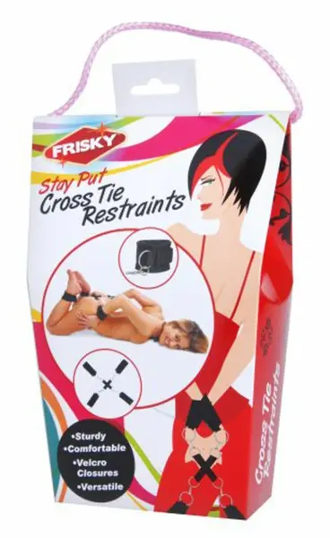 Frisky Stay Put Adjustable Cross Tie Restraint System, Black, Neoprene