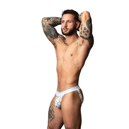 Male Power Soo Cumfy Jock S/M Marble White, udoban muški veš od modala