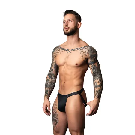 Male Power Oh Snap! Tearaway Jockstrap S/M mat crni gumirani finiš