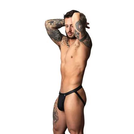 Male Power Oh Snap! Tearaway Jockstrap S/M mat crni gumirani finiš