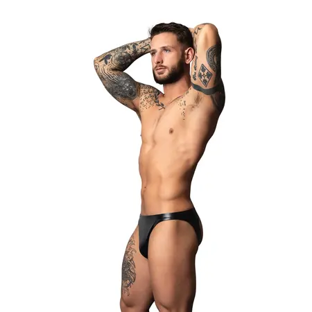 Male Power Liquid Onyx 2.0 Wetlook Jock Brief L/XL Crni