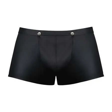 Male Power Snap Off Short L crne mat bokserice sa sistemom kopčanja na drikere