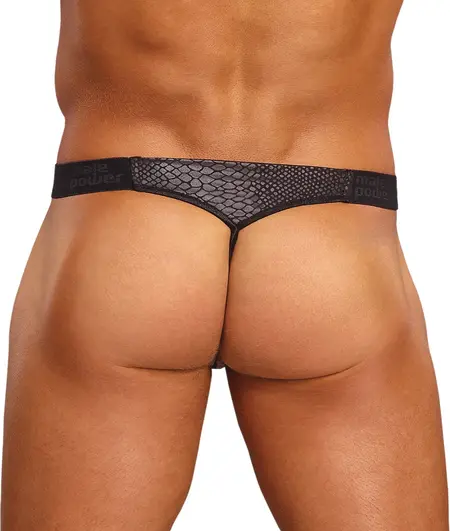 Male Power Ultimate Duo Micro G-String L/XL crne tange sa crvenim prstenom