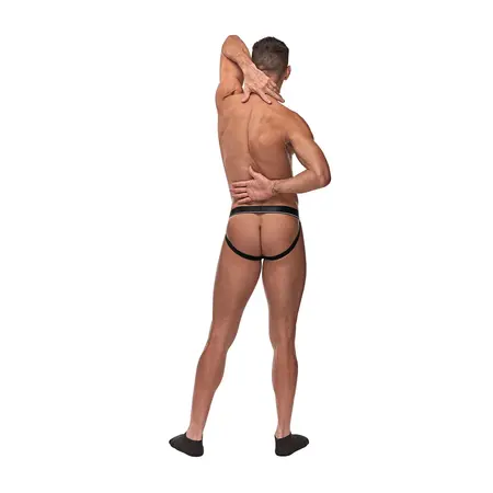 Male Power Jock L/XL Burgundy intimni sistem podrške sa crnim prstenom